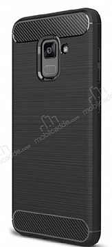 Eiroo Carbon Shield Samsung Galaxy A8 Plus 2018 Ultra Koruma Siyah Klf