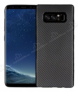 Eiroo Carbon Thin Samsung Galaxy Note 8 Ultra nce Siyah Silikon Klf
