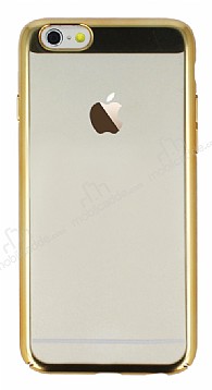 Eiroo Clear Thin iPhone 6 / 6S Gold Kenarl effaf Rubber Klf