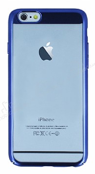 Eiroo Clear Thin iPhone 6 Plus / 6S Plus Lacivert Kenarl effaf Rubber Klf