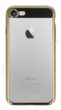 Eiroo Clear Thin iPhone 7 / 8 Gold Kenarl effaf Rubber Klf