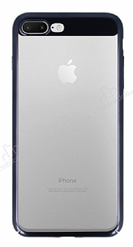Eiroo Clear Thin iPhone 7 Plus / 8 Plus Siyah Kenarl effaf Rubber Klf