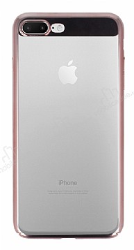 Eiroo Clear Thin iPhone 7 Plus / 8 Plus Rose Gold Kenarl effaf Rubber Klf