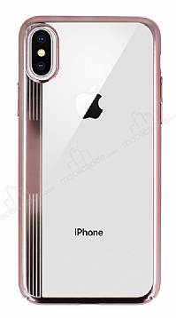 Eiroo Clear Thin iPhone X / XS Rose Gold Kenarl effaf Rubber Klf