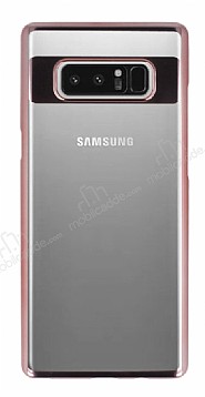 Eiroo Clear Thin Samsung Galaxy Note 8 Rose Gold Kenarl effaf Rubber Klf