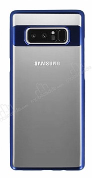 Eiroo Clear Thin Samsung Galaxy Note 8 Lacivert Kenarl effaf Rubber Klf