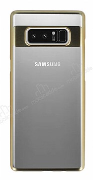 Eiroo Clear Thin Samsung Galaxy Note 8 Gold Kenarl effaf Rubber Klf
