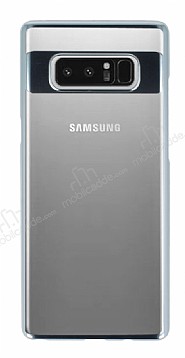 Eiroo Clear Thin Samsung Galaxy Note 8 Silver Kenarl effaf Rubber Klf