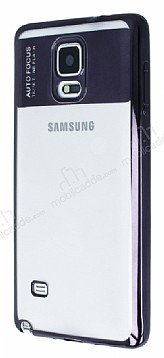Eiroo Clear Thin Samsung Galaxy Note 4 Siyah Kenarl effaf Silikon Klf