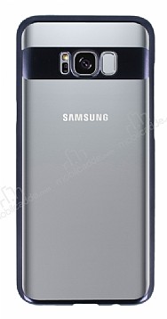 Eiroo Clear Thin Samsung Galaxy S8 Siyah Kenarl effaf Rubber Klf