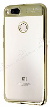 Eiroo Clear Thin Xiaomi Mi 5X / Mi A1 Gold Kenarl effaf Silikon Klf