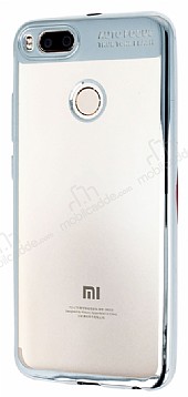 Eiroo Clear Thin Xiaomi Mi 5X / Mi A1 Silver Kenarl effaf Silikon Klf