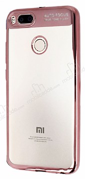 Eiroo Clear Thin Xiaomi Mi 5X / Mi A1 Rose Gold Kenarl effaf Silikon Klf