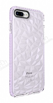 Eiroo Color Crystal iPhone 7 Plus / 8 Plus Mor Silikon Klf