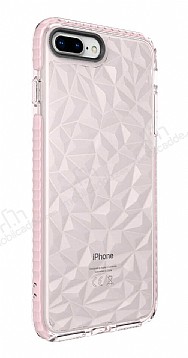 Eiroo Color Crystal iPhone 7 Plus / 8 Plus Pembe Silikon Klf