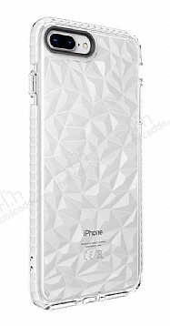 Eiroo Color Crystal iPhone 7 Plus / 8 Plus Beyaz Silikon Klf