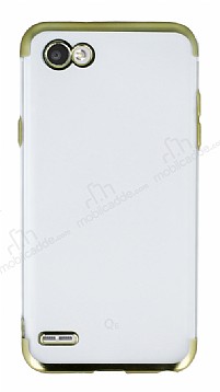 Eiroo Frosty LG Q6 Gold Kenarl Silikon Klf