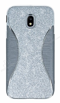 Eiroo Glint Samsung Galaxy J3 Pro 2017 Simli Silver Silikon Klf