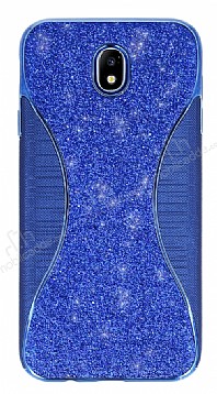Eiroo Glint Samsung Galaxy J7 Pro 2017 Simli Lacivert Silikon Klf