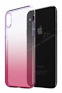 Eiroo Gradient iPhone X / XS Geili Pembe Rubber Klf