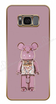 Eiroo Huawei Samsung Galaxy S8 Candy Bear Standl Mor Silikon Klf