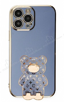 Eiroo iPhone 14 Pro Max Lks Ay Standl Mavi Silikon Klf