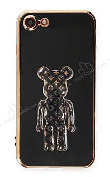 Eiroo iPhone 7 / 8 Bearbrick Standl Siyah Silikon Klf