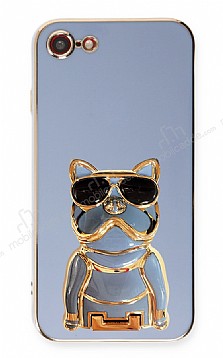 Eiroo iPhone 7 / 8 Bulldog Standl Mavi Silikon Klf