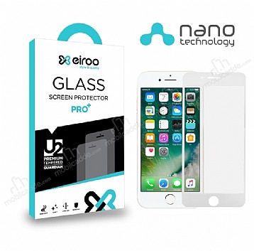 Eiroo iPhone 7 Plus / 8 Plus Full Mat Nano Beyaz Ekran Koruyucu