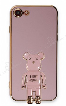 Eiroo iPhone 7 / 8 Baby Bear Standl Mor Silikon Klf