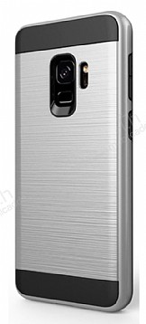 Eiroo Iron Shield Samsung Galaxy A8 Plus 2018 Ultra Koruma Silver Klf