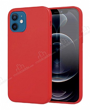 Eiroo Lansman iPhone 12 Mini 5.4 in Bordo Silikon Klf