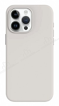 Eiroo Lansman iPhone 15 Pro Max Gri Silikon Klf