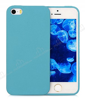Eiroo Lansman iPhone SE / 5 / 5S Mavi Silikon Klf
