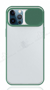 Eiroo Lens Series iPhone 12 Pro Max 6.7 in Yeil Silikon Klf