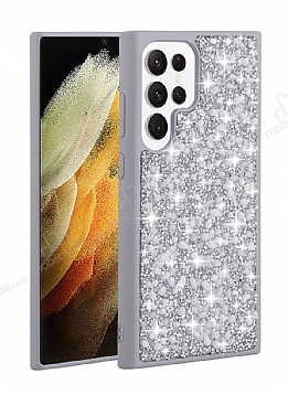 Eiroo Linea Samsung Galaxy S23 Ultra Tal Silver Silikon Klf