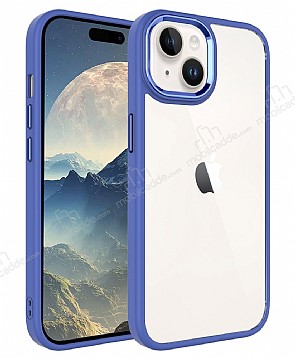 Eiroo Luxe iPhone 15 Silikon Kenarl Lavender Grey Rubber Klf