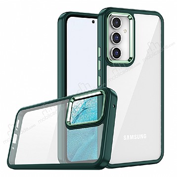 Eiroo Luxe Samsung Galaxy A14 Silikon Kenarl Yeil Rubber Klf