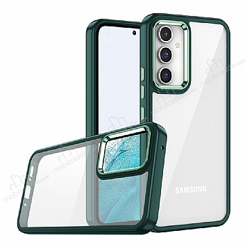 Eiroo Luxe Samsung Galaxy A24 Silikon Kenarl Yeil Rubber Klf