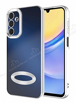 Eiroo Luxury Clear Samsung Galaxy A15 Kamera Korumal Silver Silikon Klf