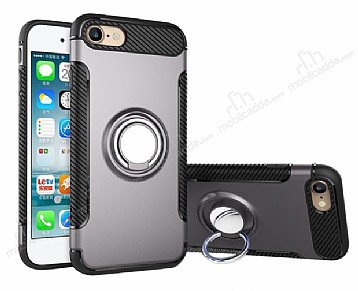 Eiroo Mage Fit iPhone 6 / 6S Standl Ultra Koruma Dark Silver Klf