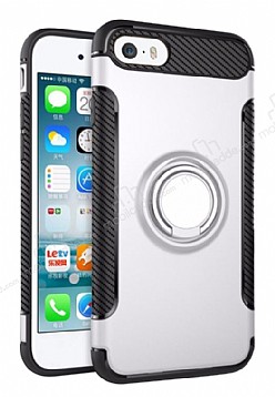 Eiroo Mage Fit iPhone SE / 5 / 5S Standl Ultra Koruma Silver Klf