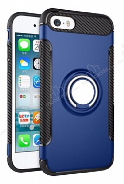 Eiroo Mage Fit iPhone SE / 5 / 5S Standl Ultra Koruma Lacivert Klf