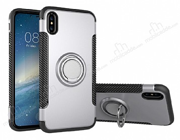 Eiroo Mage Fit iPhone X / XS Standl Ultra Koruma Silver Klf