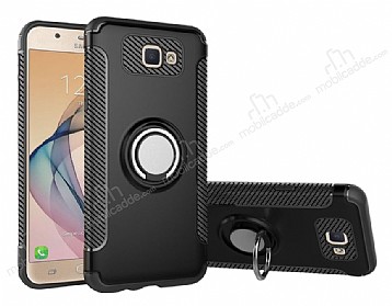 Eiroo Mage Fit Samsung Galaxy J5 Prime Standl Ultra Koruma Siyah Klf