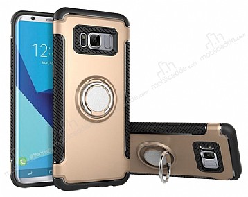 Eiroo Mage Fit Samsung Galaxy S8 Plus Standl Ultra Koruma Gold Klf