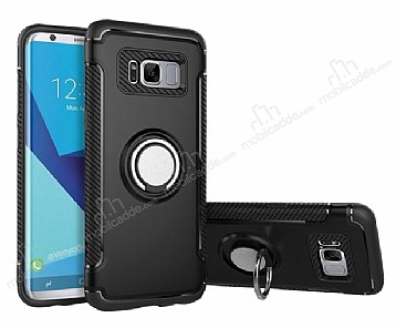 Eiroo Mage Fit Samsung Galaxy S8 Plus Standl Ultra Koruma Siyah Klf