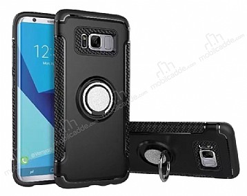 Eiroo Mage Fit Samsung Galaxy S8 Standl Ultra Koruma Siyah Klf
