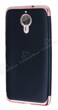 Eiroo Matte Fit General Mobile GM 5 Plus Rose Gold Kenarl Siyah Silikon Klf