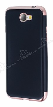 Eiroo Matte Fit General Mobile GM6 Rose Gold Kenarl Siyah Silikon Klf